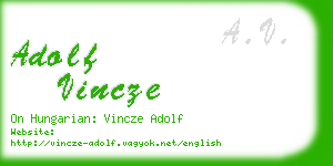 adolf vincze business card
